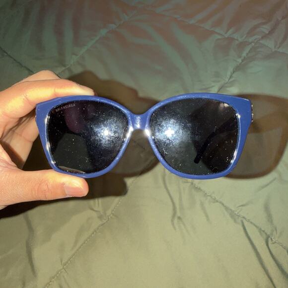 Balenciaga BB Logo Cat Eye Sunglasses Blue Black Italy Designer Luxury main image 7